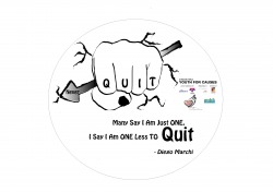 'I Am One Less To Quit' badge 